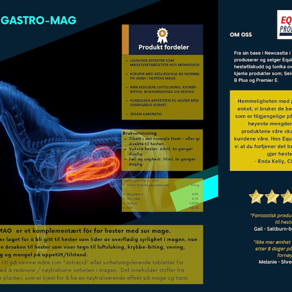 Gastro-Mag fjerner magesyre, forebygger mages&aring;r.